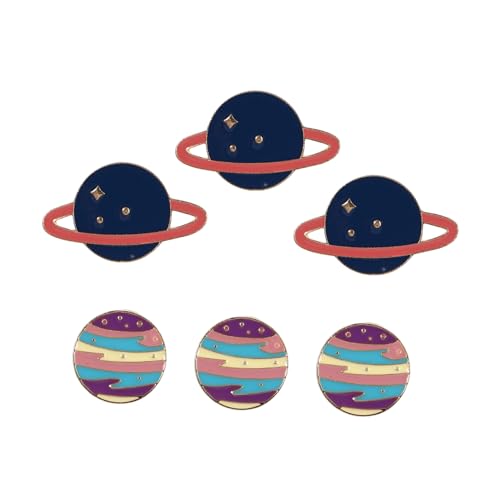 WOFASHPURET 6stücke Teiliges Cartoon Planet Broschen Legierung Kreative Kleidung Deko Für Partys Und Festivals Vielseitig Einsetzbar Für Taschen Und Jacken von WOFASHPURET