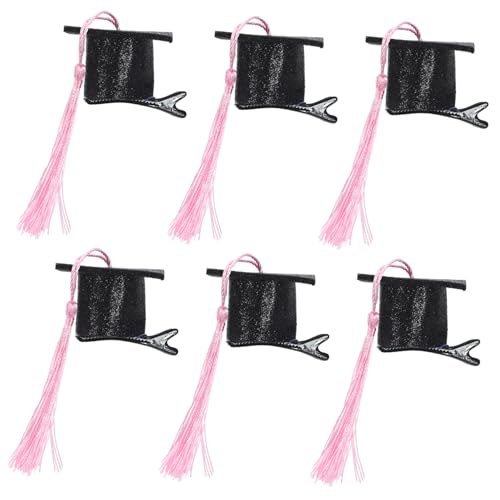 WOFASHPURET 6stücke Abschlusshut Haarclips Miniatur-motiv Für Abschlussfeier Gastgeschenk Dekoration Mit Haarnadeln Für Abschlusshut Und Doktorhut von WOFASHPURET