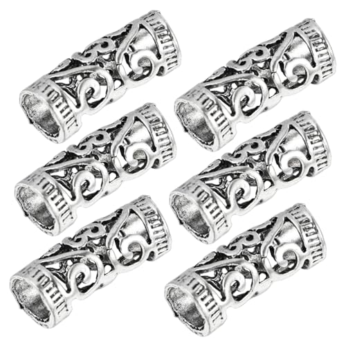 WOFASHPURET 6 Stück Dreadlock Haarringe Teiliges Vintage Legierung Haarschmuck für Zöpfe DIY Haar Manschetten Schmuck für Damen und Herren Langlebig und Einfach Anzubringen von WOFASHPURET