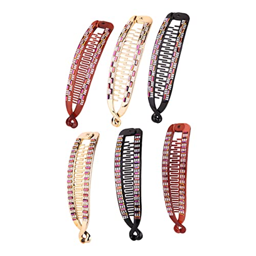 WOFASHPURET 6 Stück Haarklammern mit Strass Fischform Haarclips für Damen Vielseitige Haarschmuck für Ponytails Langlebig und Wiederverwendbar für Alltag und Besondere Anlässe von WOFASHPURET