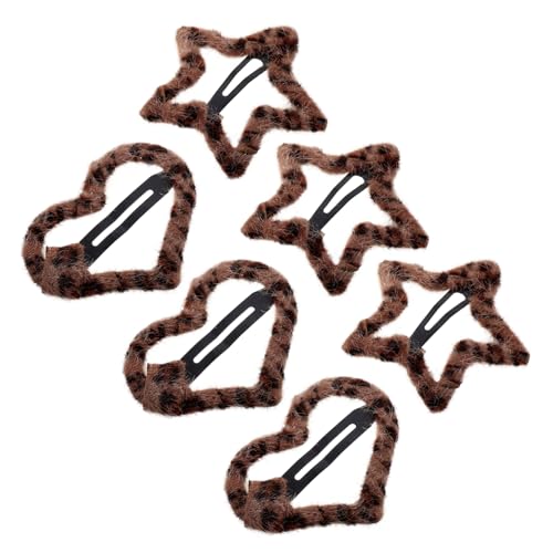 WOFASHPURET 6 Stück Haarnadeln Haarspangen Haarspangen Haarschmuck Haarklammern Für Frauen Haarnadeln Gepardenmuster Accessoires Haarschmuck Mädchen Accessoires Stoff Leopard von WOFASHPURET