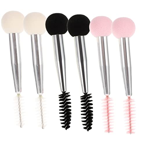 WOFASHPURET 6st Make-up-pinsel Aus Schwamm Schminke Set Schminkpinsel Für Mädchen Wimpern-kit Wimpern Set Schwamm-lidschatten Kinder Schminkset Aluminiumrohr Schüttgut Reisen Pilzkopf von WOFASHPURET