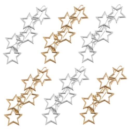 WOFASHPURET 6 Stück Stern Haarspangen aus Langlebiger Legierung Dekorative Haarnadeln in Gold und Silber Rutschfeste Haarklammern für Frauen und Mädchen Geeignet für Alltag Party und Festtage von WOFASHPURET