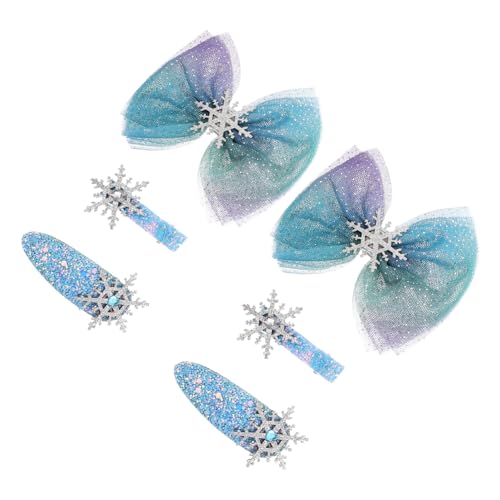WOFASHPURET 6 Stück Teiliges Haarschmuck mit Schneeflocken und Glänzenden Schleifen Kreative Haarspangen Festliche Weihnachts Haarnadeln für Mädchen Einfach zu Tragen und Vielseitig Einsetzbar von WOFASHPURET