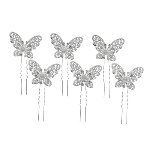 WOFASHPURET 6 Stück Teiliges Perlen Haarnadeln mit Strassbesatz Filigrane U Förmige Haarschmuck Accessoires für Braut und Mädchen Eleganter Hochzeitsschmuck für Vielseitige Frisuren und von WOFASHPURET