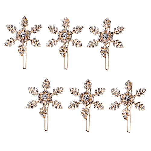 WOFASHPURET 6 Stück Teiliges Weihnachts Haarschmuck Schneeflocken Haarspangen mit Funkelnden Zarte Haarklammern für Frauen Mädchen und Festliche Anlässe Langlebiges Material Stilvoll und von WOFASHPURET