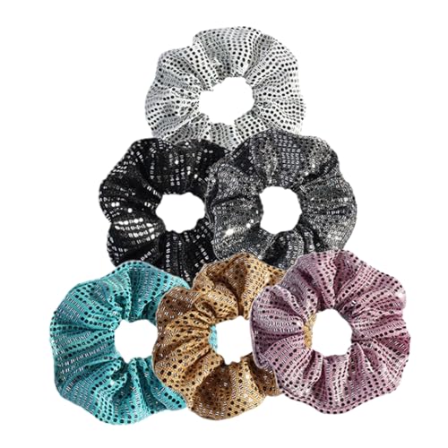 WOFASHPURET 6 Stücke Frauen Haar Scrunchies Dickdarm Haar Band Dehnbar Haar Krawatten Haar Krawatten Mädchen Gummi Kunststoff Tuch von WOFASHPURET