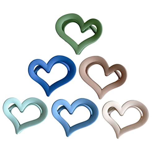 WOFASHPURET Herz Haarspangen 6 Stück Mittelgroße Acryl Haarspangen Für Damen Rutschfeste Haarklammern in Herzform Modische Haar Accessoires Für Dünnes Und Mitteldickes Haar Für Alltag von WOFASHPURET