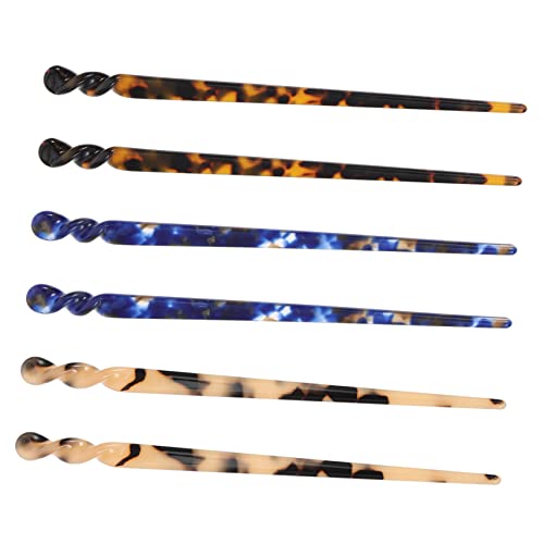 WOFASHPURET 6Stücke Retro Haarnadeln Für Damen Einfache Haarstäbe Aus Acetat Für Hochsteckfrisuren Chinesisches Haar Zubehör Brötchenhaarnadeln Hanfu Haarschmuck von WOFASHPURET