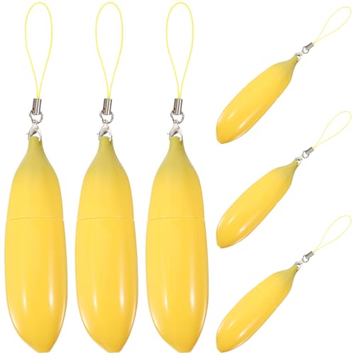 WOFASHPURET 6stücke Bananenförmige Lippenbalsam-behälter Leere Lip Gloss Tuben Nachfüllbare Lippenpflege-flaschen Für Kompakte Und Tragbare Kosmetik-behälter von WOFASHPURET