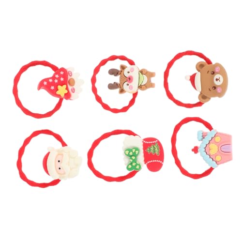WOFASHPURET 6stücke Teiliges Weihnachts-haargummis Für Frauen Elastische Ponytail- Mit Festlichem Design Für Weihnachtslook Für Täglichen Gebrauch von WOFASHPURET