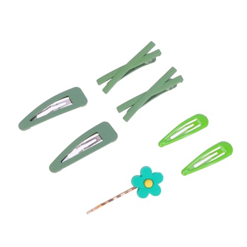 WOFASHPURET 7stücke Haarnadel Haarspange Mit Druckknopf Blume Alligator-haarspange Für Mädchen Und Frauen Grün von WOFASHPURET