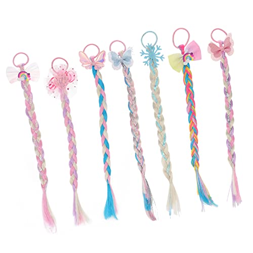 WOFASHPURET 7 Stücke Farbige Geflochtene Haar Extensions Für Mädchen Haar Accessoire Bunte Haarschmuck Für Partys Und Festlichkeiten Leicht Kombinierbar Mit Verschiedenen Outfits Für von WOFASHPURET