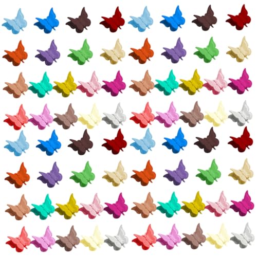 WOFASHPURET 72stücke Haarklammern Schmetterling Kleine Haarklammern in Verschiedenen Farben Haarschmuck Haarnadeln Für Mädchen Schmetterlings-haarspange von WOFASHPURET