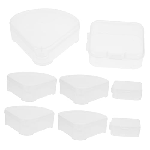 WOFASHPURET 8 Stck Teiliges Make up schwamm Aufbewahrungsbox Kleine Dreieckige und Quadratische Kunststoff Powder Puff Cases Transparenter Kompakter Organizer für Kosmetikschwämme Praktisch von WOFASHPURET