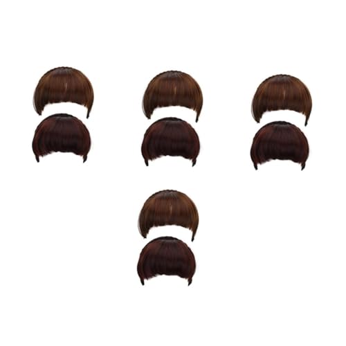 WOFASHPURET 8 Stck. French Clip Echthaar Fake Bangs Haarteil Natürliches Dichtes Stirnfransen Haarstück für Damen und Mädchen zur Gesichtsformkorrektur von WOFASHPURET