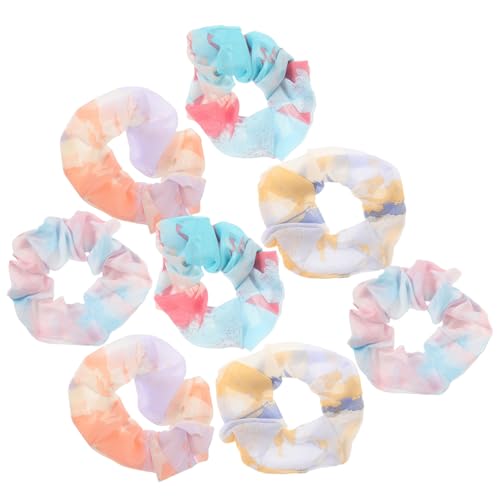 WOFASHPURET 8 Stück Gradient Color Hair Scrunchies Teiliges aus Weichem Elastische Haargummis mit Modischem Batikdesign für Damen und Mädchen Vielseitig Einsetzbar für Zufällige Farbe von WOFASHPURET