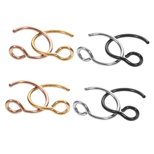 WOFASHPURET 8 Stück Teiliges Fake Nose Rings C Förmige Dekorative Nasenringe in Schwarz Gold und Roségold Schmerzfreie Nasendekoration für Frauen und Mädchen von WOFASHPURET