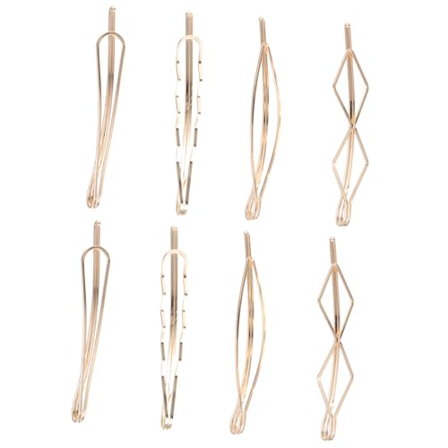 WOFASHPURET 8 Stück Teiliges Geometrische Goldfarbene Haarklammern Haarnadeln für Damen Rutschfestes Design Vielseitig für Hochsteckfrisuren Haarspangen als Party und Geschenkaccessoire von WOFASHPURET
