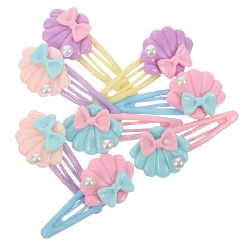 WOFASHPURET 8St Perlen-Muschel-Haarnadel Haarspangen Mädchen Babyklammern Haarklammer Tiara dekorative Haarspangen kawaii haarspangen niedlich Knall-Clip Shell-Clip Knopf Damen Ausgabekarte von WOFASHPURET