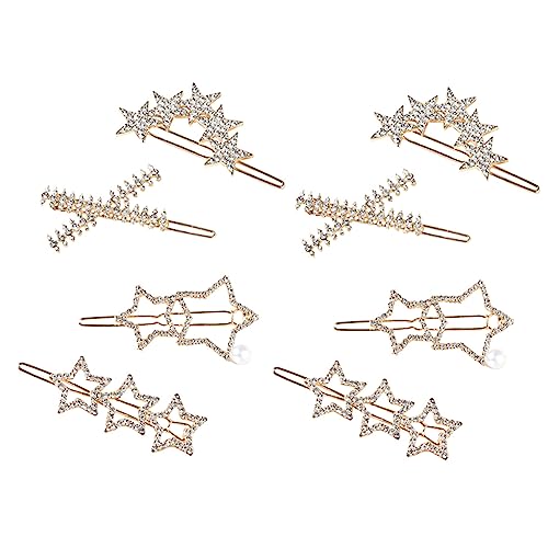 WOFASHPURET 8stücke Goldfarbene Strass Haarnadel Mode Frauen Haarnadel Strass Haarspange Haar-accessoire Kopfschmuck Hochzeit Party Schmuck Hochwertige Leicht Zu Tragen von WOFASHPURET