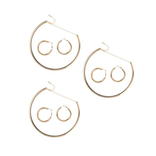 WOFASHPURET 9 Stck. Teiliges Schmuckset Damen Boho Creolen und Runde Ohrhänger mit Minimalistischer Choker Halskette Leichtes Design für Party Alltag Geburtstag und Festliche Anlässe von WOFASHPURET