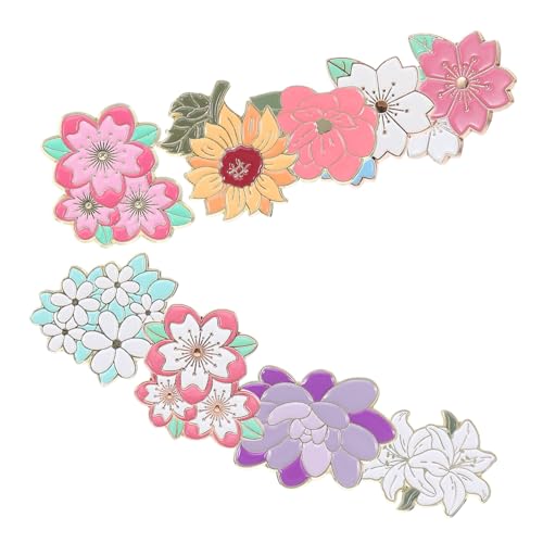 WOFASHPURET 9 Stück Teiliges Emaillierter Blumenbroschen mit Kirschblütenmotiv Vielseitige Anstecknadeln für Damen Leichte Kompakte Pins für Rucksäcke Jacken Hemden und Hüte Frühlingshafte von WOFASHPURET