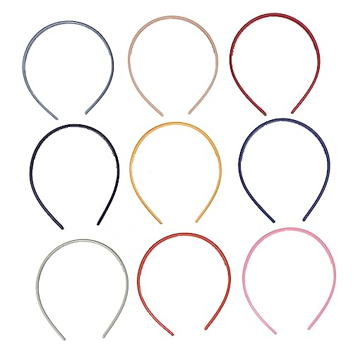 WOFASHPURET 9 Stück Teiliges Gezacktes Haarreif Rutschfestes Modisches Haarband Mattierte Oberfläche Breit Farblich Zufällig Vielseitiges Haar Accessoire für Damen und Mädchen Zufällige Farbe von WOFASHPURET