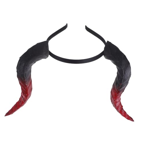 WOFASHPURET Ziegenhörner Stirnband Cosplay Teufelsstirnband Halloween Kuhohren Kuh Stirnband Hörner Cosplay Halloween Hörner Kostüm Kopfschmuck Haarreifen Für Frauen Männer von WOFASHPURET