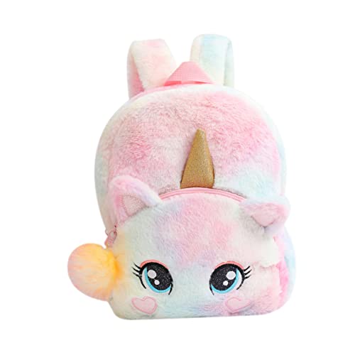WOFASHPURET Adorabler Einhorn-Rucksack Für Mädchen Weiche Plüsch-Schultertasche Im Niedlichen Design Für Schule Und Aufbewahrung Von Büchern Vielseitig Und Langlebig von WOFASHPURET
