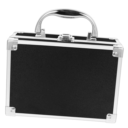 WOFASHPURET Aluminium Kosmetikkoffer in Schwarz Tragbare Tragetasche Für Makeup Nagelbedarf Und Instrumentspeicher Stilvoller Organizer Mit Handgriffen Leicht Und Praktisch Für Unterwegs von WOFASHPURET
