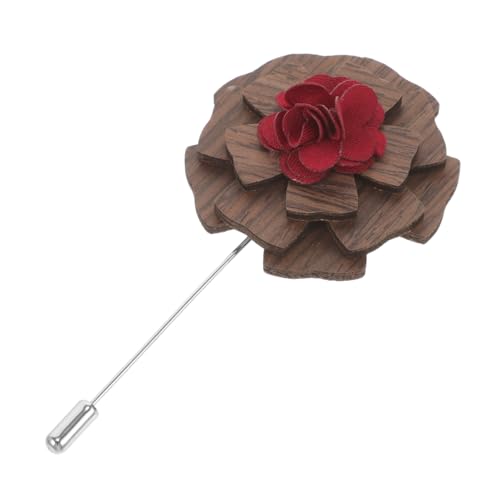 WOFASHPURET Anstecknadel Paar Ansteckblume Corsagenbrosche Anzug-boutonniere Männer Rosenkorsage Trauzeugen-corsage Mini-trockenstrauß Flora Burgunder Boutonniere Damen Blumen Holz Hölzern von WOFASHPURET