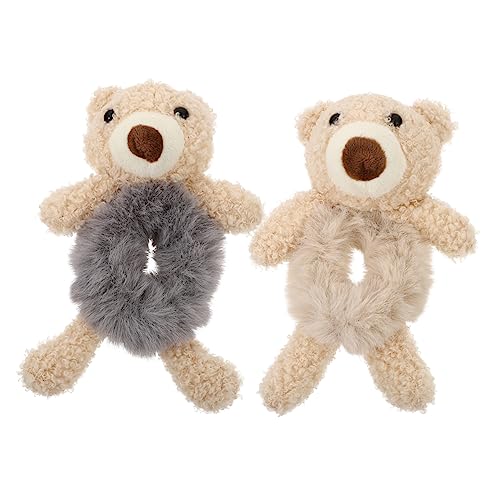 WOFASHPURET Bär Geformt Haar Ringe Plüsch Haarseile Haarbänder für Mädchen Hautfreundlich und Angenehm 2 Stück von WOFASHPURET
