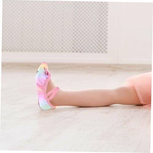 WOFASHPURET Ballettschuhe Mädchen Weicher PU Glitzer Bogen Tanzschläppchen mit Rutschfester Sohle und Elastischem Riemen für Balletttraining und Tanzpraxis von WOFASHPURET