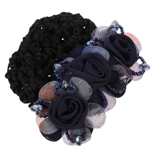 WOFASHPURET Blumen Haarnetz Haarknoten accessoire mit Blütendekor für Damen Praktisches Haarnetz für Arbeit und Bühne Klassisches Design Geeignet für Krankenschwestern Kellnerinnen von WOFASHPURET
