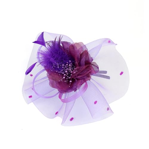 WOFASHPURET Blumen-haarreif Mit Netz Und Federn Haarschmuck-dekoration Für Hochzeiten Und Partys Vielseitig Einsetzbar Als Haarklammer Oder Stirnband von WOFASHPURET