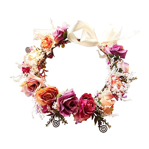 WOFASHPURET Blumenkranz Haarschmuck Damen Verstellbar Hochzeits Braut Haarkranz für Fotoshootings und Festliche Anlässe Leichtes Komfortables Stirnband mit Realistischem Blumen Design WOFASHPURET Blumenkranz Haarschmuck Damen Verstellbar Hochzeits Braut Haarkranz für Fotoshootings und Festliche Anlässe Leichtes Komfortables Stirnband mit Realistischem Blumen Design von WOFASHPURET