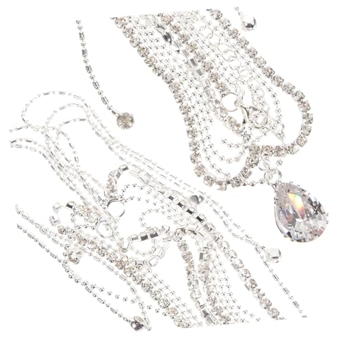 WOFASHPURET Boho Kopfschmuck Haarkette für Frauen Zarte Braut Haarband mit Strasssteinen Eleganter Haarschmuck für Hochzeit Festival Party und Besondere Anlässe von WOFASHPURET