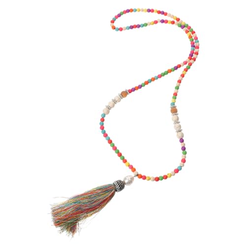 WOFASHPURET Boho Perlen Halskette Handgefertigte Lange Quasten Kette mit Bunten Perlen Vintage Stil Schmuck für Alltag Party und Strand Farbenfrohe WOFASHPURET Boho Perlen Halskette Handgefertigte Lange Quasten Kette mit Bunten Perlen Vintage Stil Schmuck für Alltag Party und Strand Farbenfrohe von WOFASHPURET