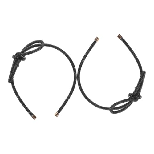 WOFASHPURET Braut Haarband mit Glitzer Bogen Knotenförmiges Stirnband Funkelnde Stirnbänder für Hochzeiten und Besondere Anlässe für Haartypen und Längen Schwarz von WOFASHPURET