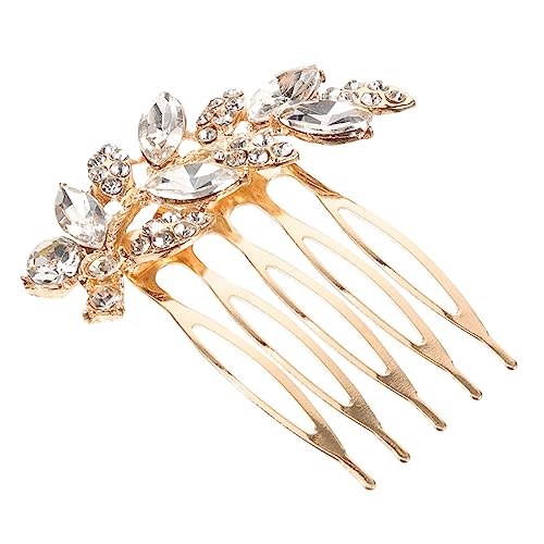 WOFASHPURET Braut Haarschmuck Hochzeit Haarreif mit Strass Blattdesign Dekorativer Metallkamm Langlebig und Rostfrei Passend für Haartypen Eleganter Schmuck für Braut und Festliche Frisuren von WOFASHPURET