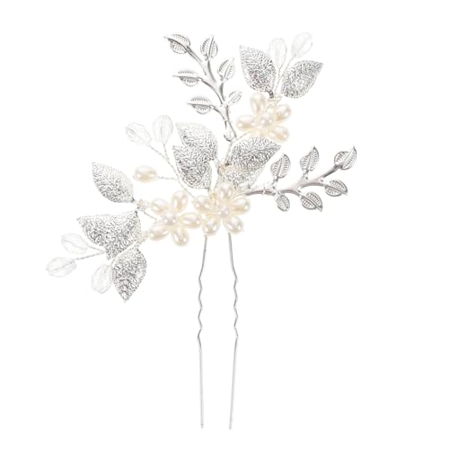 WOFASHPURET Braut Haarschmuck Perlen Haarnadel für Hochzeiten Bälle und Feste Handgefertigtes Accessoire mit Stabilem und Elegantem Blumendesign für Bräute und Brautjungfern von WOFASHPURET