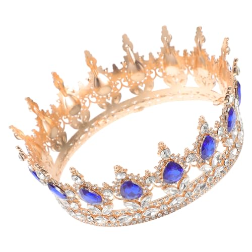 WOFASHPURET Brautkrone mit Blauem Strass Klassische Wasser Tiara Haarschmuck Accessoire für Damen Hochzeit Party Festliche Anlässe von WOFASHPURET