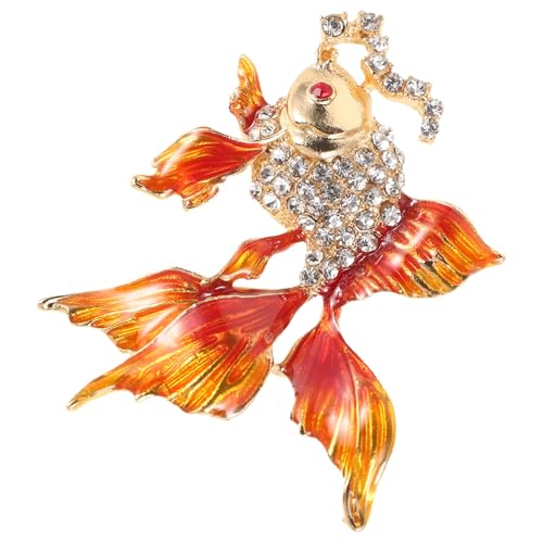 WOFASHPURET -Brosche Kristall-Strass-Koi-Karpfen-Brosche Vintage-Emaille-Revers-Sicherheitsnadel Tierbrosche Kleidung Schmuck Kleidung Rucksack Jacke Hut Dekoration Diy von WOFASHPURET