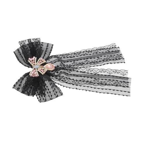WOFASHPURET Spitzenkrawatte Für Damen Krawattenbrosche Aus Spitze Schleifenbrosche Mit Strass Kragennadel Minimalistisch Brosche Für Kleider Und Outfits von WOFASHPURET