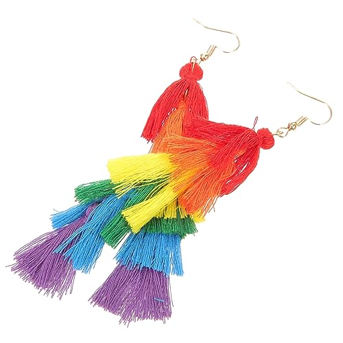 WOFASHPURET Bunte Regenbogen Quasten Ohrringe Damen Ohrhänger Hochwertigem Langlebig und Hautfreundlich Modischer Schmuck für Partys Alltag und Besondere Anlässe von WOFASHPURET