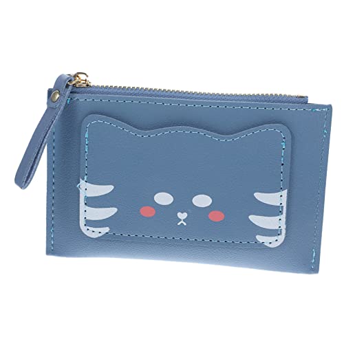WOFASHPURET Cartoon-Geldbeutel Halter Geldbörse Kartenetui Für Herren Karteninhaber Katze Weihnachten Mann Geldbeutel Münze Kleine Brieftasche Kleine Schmuckbeutel Kartenetui Für Damen Blue von WOFASHPURET