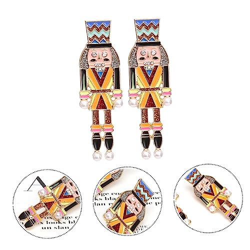 WOFASHPURET Cartoon Nutcracker Ohrstecker Damen Ohrringe mit Perlen Dangle Ohrringe für Weihnachten Silvester Valentinstag Leicht und Langlebig Perfektes für Frauen von WOFASHPURET