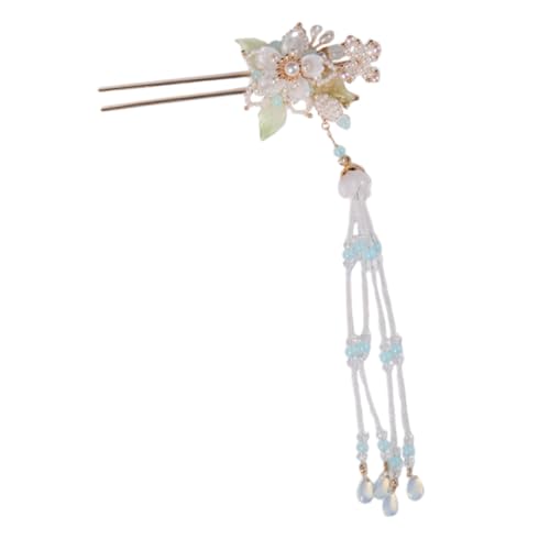 WOFASHPURET Chinesisches Haarstäbchen mit Langem Tassel Blumen Haarnadel für Damen Retro Haarstab Elegant und Einfach zu Tragen Geeignet für Formelle und Anlässe von WOFASHPURET