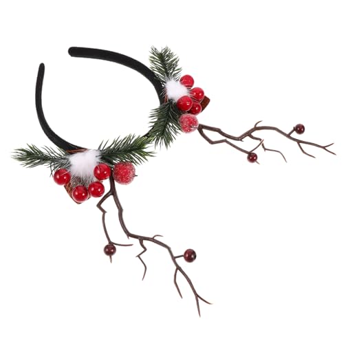 WOFASHPURET Christmas Antlers Haarreif Mit Beeren Und Tannenzweigen Einzigartiger Haarschmuck Für Weihnachten Festlichkeiten Und Cosplay-partys Für Frauen von WOFASHPURET
